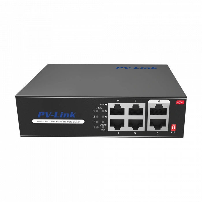 PG H0164PLS 4 Port 10/100Mbps PoE Switch 2 Uplink - 4 Port PoE Switch 65W Watt