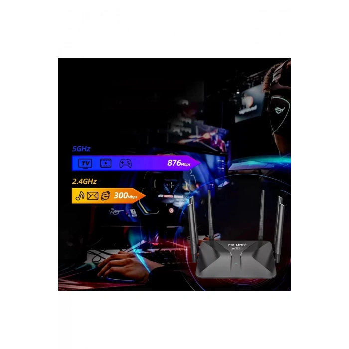 PiX-LiNK LV-WR50Q 300Mbps 6 Anten Wireless-N Wireless Internet Ap Home WiFi Router