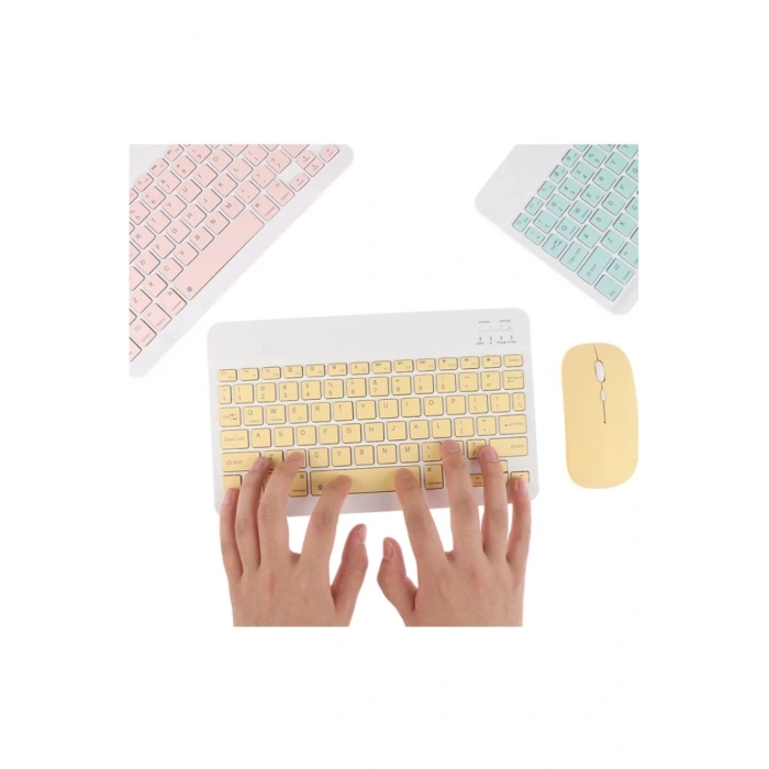 Platoon PL-388 Kablosuz Bluetooth Şarjlı Q Klavye Mouse Kit Mouse Türkçe