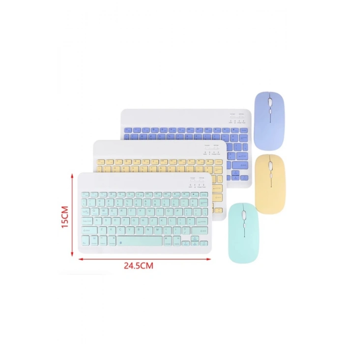 Platoon PL-388 Kablosuz Bluetooth Şarjlı Q Klavye Mouse Kit Mouse Türkçe
