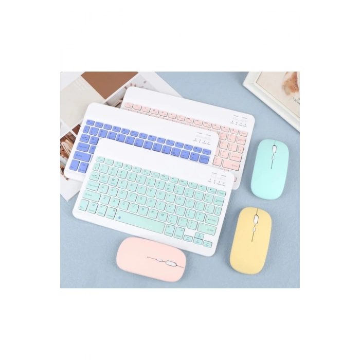 Platoon PL-388 Kablosuz Bluetooth Şarjlı Q Klavye Mouse Kit Mouse Türkçe