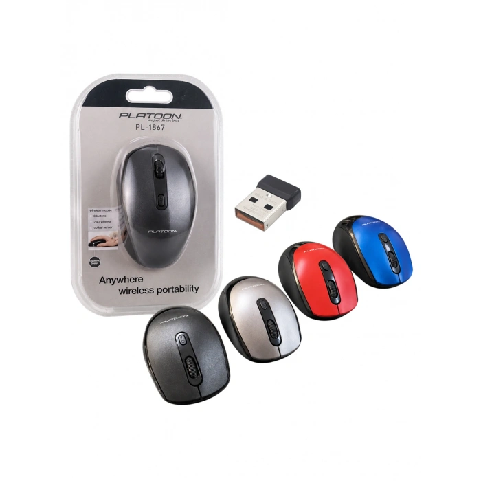 Platoon PL-1867 Kablosuz Wireless 2.4GHz USB Nano Alıcı Mouse