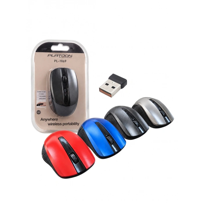 Platoon PL-1869 Kablosuz Wireless 2.4GHz USB Nano Alıcı Mouse
