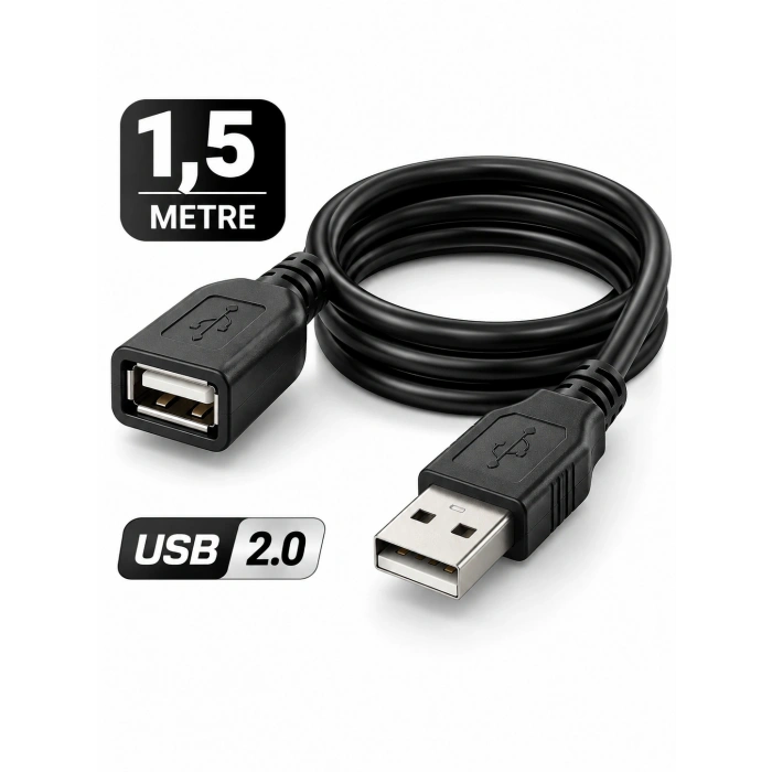 Platoon PL-5021 1,5 Metre USB Uzatma Kablosu – USB 2.0 Uzun Menzilli Bağlantı