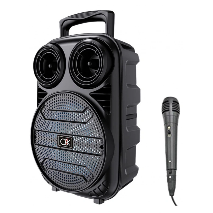 Platoon PL-612 BT USB SD AUX 6.5 İNÇ Mikrofonlu Anfi Yüksek SES Taşınabilir RGB Işıklı Hoparlör