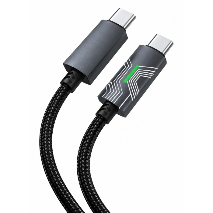 Platoon PL-8785 60W Type-C To Type-C Powermax Işıklı Şarj Kablosu
