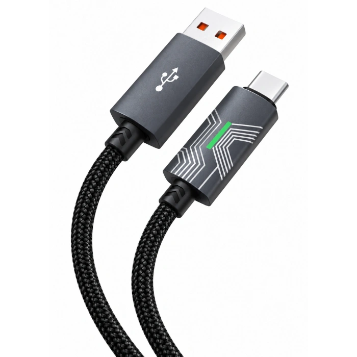 Platoon PL-8789 120W Type-C To USB Powermax Işıklı Şarj Kablosu