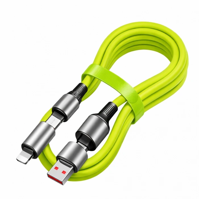 Platoon PL-8632 4-in-1 240W PD Hızlı Şarj Kablosu – Type-C Lightning Destekli