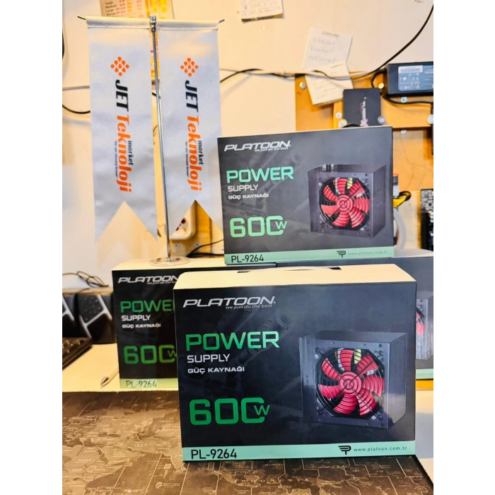 Platoon PL-9264 600W Gaming Pc Power Supply 12cm Geniş Fan Güç Kaynağı