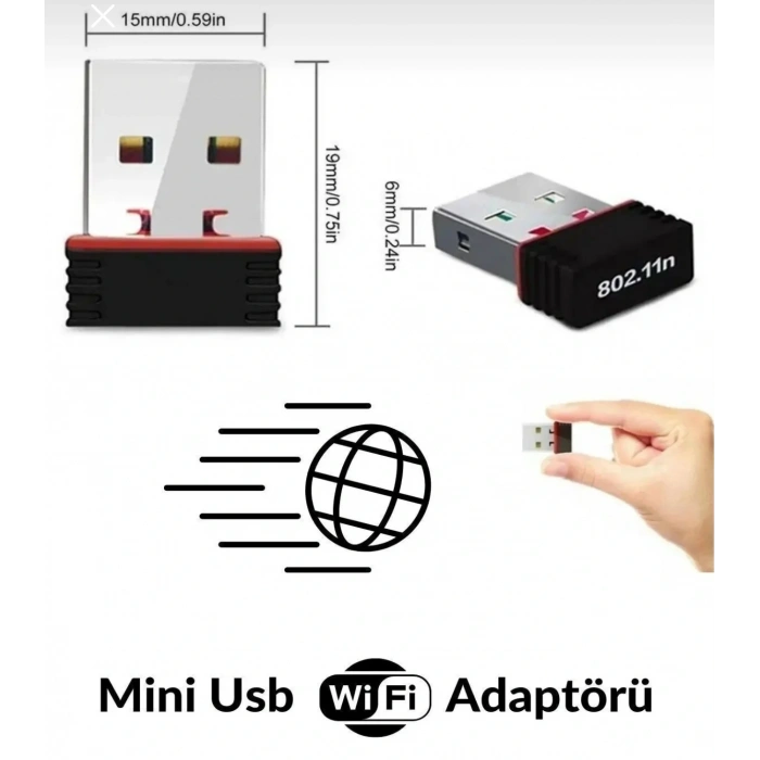 Platoon PL-9331 300Mbps Usb WiFi Kablosuz Alıcı Adaptör WLAN