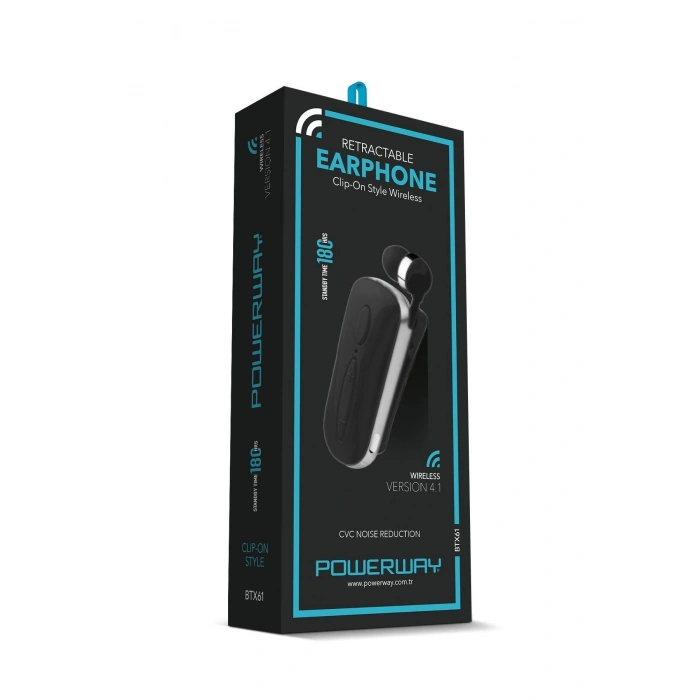 Powerway BTX61 Siyah Makaralı Bluetooth Kulaklık iOS & Android Uyumlu