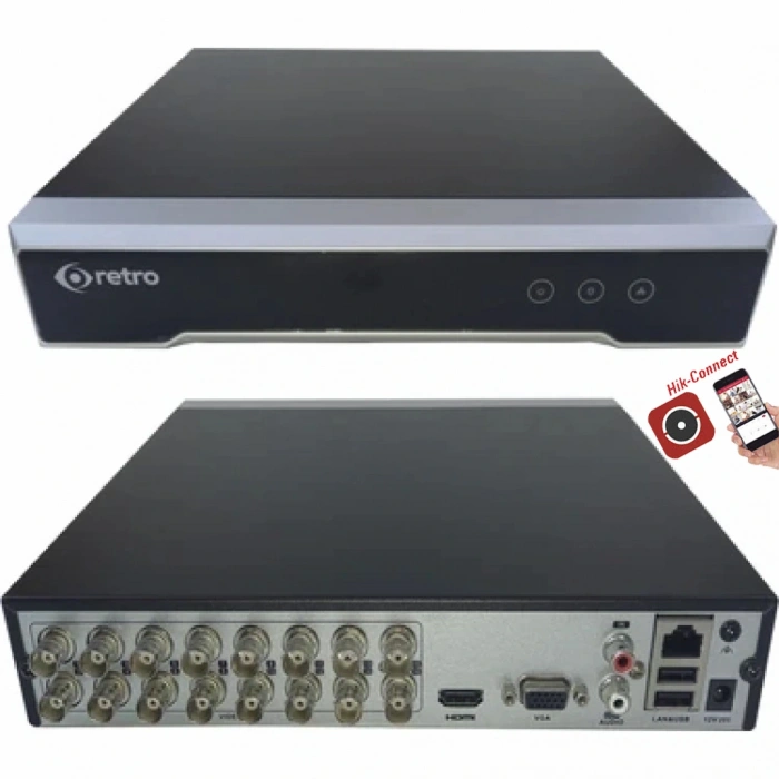 Retro RT-DVR7216 16 Kanal Hibrit Kayıt Cihazı Hik-Connect App