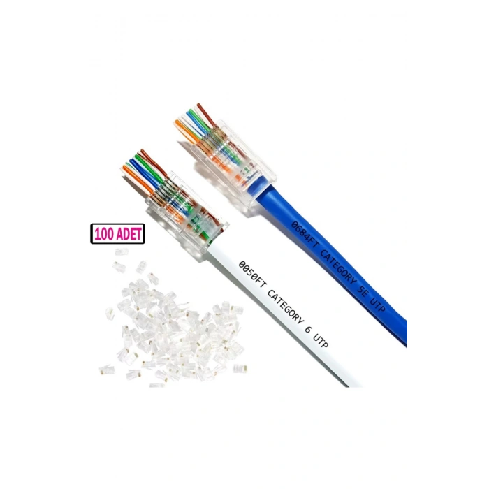 RJ45 PL-6157 Cat6 Yeni Nesil Delikli Jack Konnektör 100 Adet