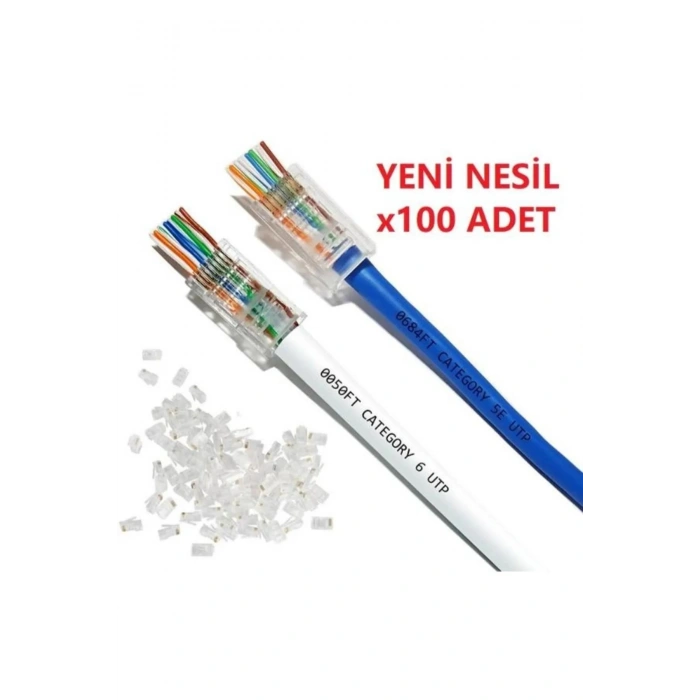 RJ45 PL-6157 Cat6 Yeni Nesil Delikli Jack Konnektör 100 Adet