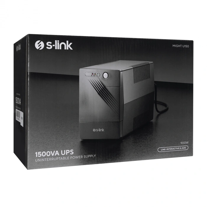 S-link MIGHT U150 1500VA 12V9Ah*2 900W Siyah Line-Interactive Kesintisiz UPS Güç Kaynağı