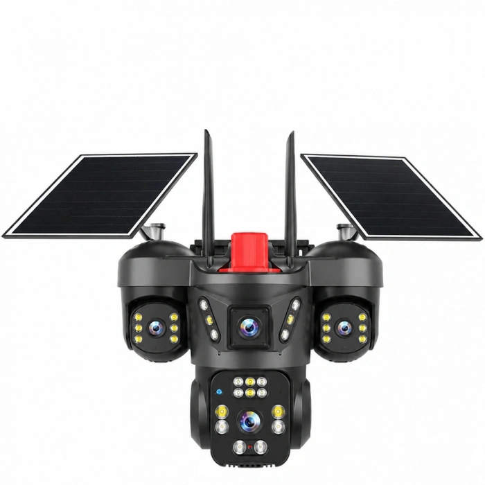 S4 8MP 4 Kameralı 4G Solar Sim Kartlı PTZ IP Sesli Akıllı Güvenlik Kamera ( 4x2MP )