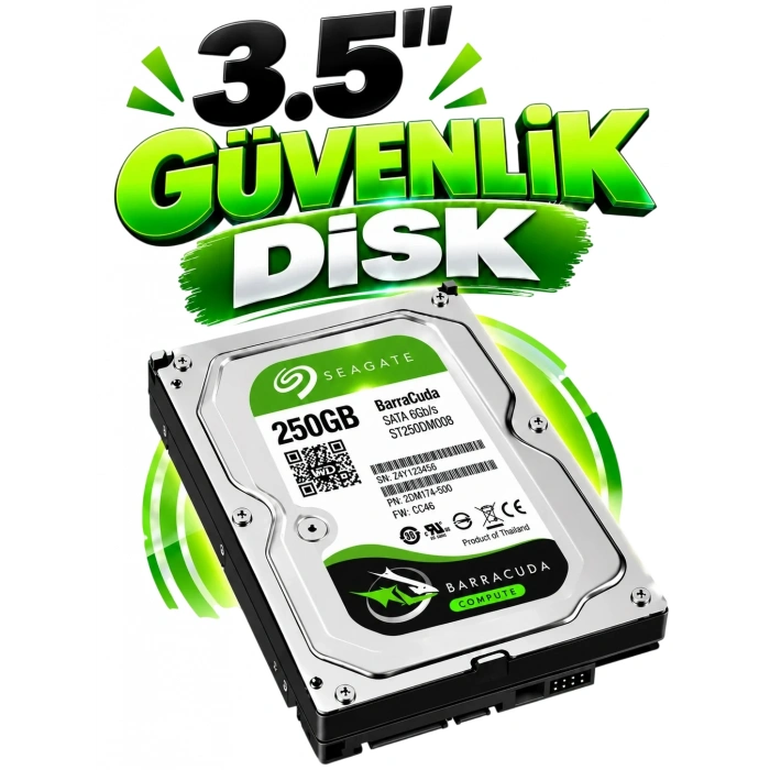 Seagate 250GB 8MB Sata 3Gb/s Harddisk Güvenlik Disk