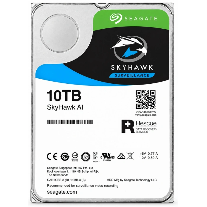 Seagate 3.5 Skyhawk 10TB 7200RPM 256MB Sata3 Güvenlik HDD ST10000VE008