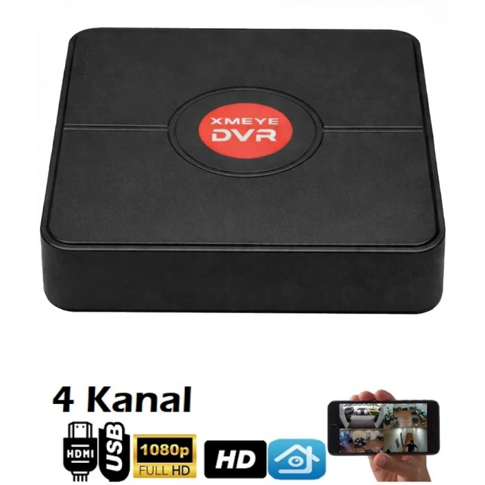 SecureBox SV7904AHD 4 Kanal 5IN1 XMeye H.265 Full HD 1080P Hibrit DVR Kayıt Cihazı