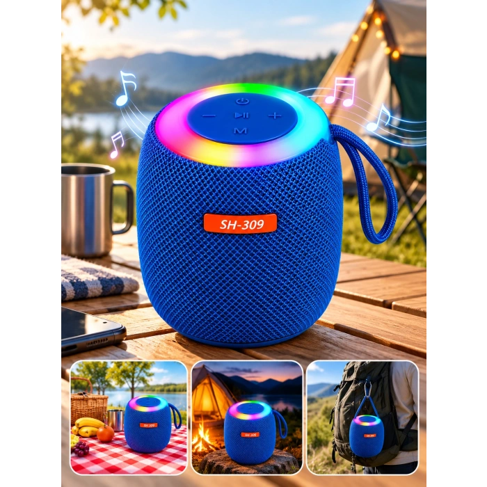 SH-309 USB TF Aux Girişi Bluetooth 5.0 RGB Hoparlör