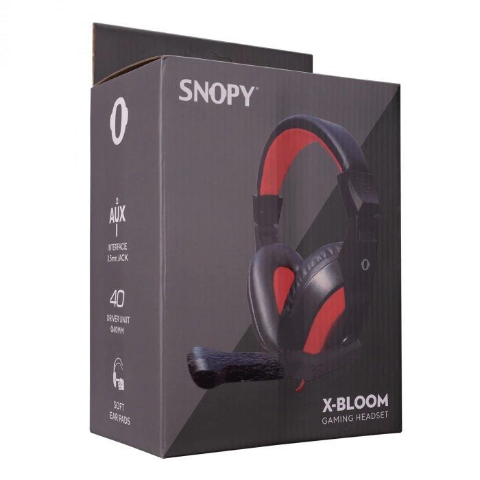 Snopy SN-633 X-BLOOM Siyah/kırmızı Kulak Üstü Gaming Oyuncu Mikrofonlu Kulaklık