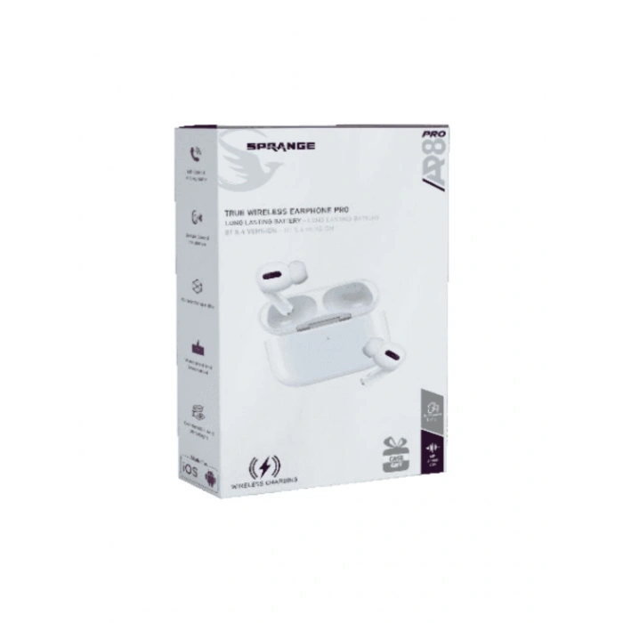 SPRANGE AP8 Pro Gerçek Kablosuz Kulaklık - Suya ve Tere Dayanıklı - Kablosuz Şarj