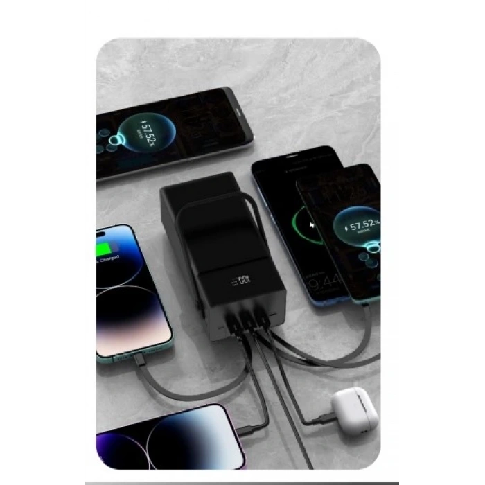 Sprange SR-P1200 120.000mAh 3xUSB Girişi 33W-PD 3in1 USB Kablo Power Type-C Şarj Girişi Kılıf Hediye