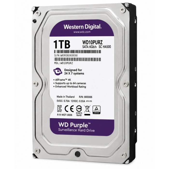 Western Digital Purple WD10PURZ SATA 3.0 5400 RPM 3.5 1 TB Harddisk