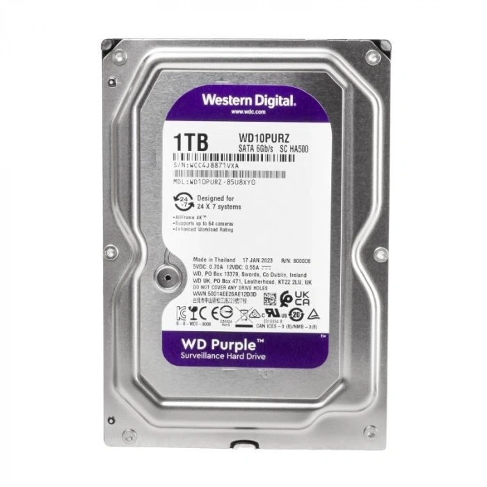 Western Digital Purple WD10PURZ SATA 3.0 5400 RPM 3.5 1 TB Harddisk