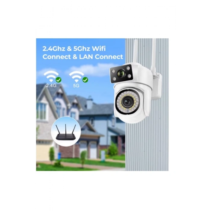 WSP-345 O-KAM PRO APP 4MP Çift Kamera PTZ Kablosuz Wifi IP Sesli Kamera