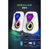 Sprange SR-PN785 2.0 RGB Işıklı Multimedia 5V 3W*2 Gaming Oyuncu Speaker -Beyaz