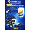 TURKCELL 300GB internet Hattı Sim Kart – Taahhütsüz – 4G – Wifi Kameralar DVR/NVR İçin 1 YILLIK