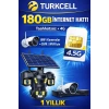 TURKCELL 180GB internet Hattı Sim Kart – Taahhütsüz – 4G – Wifi Kameralar DVR/NVR İçin 1 YILLIK