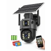MPIA MIKA-4G 3+3MP 4K 4G Sim Kartlı Güneş Panel Dual Lens Solar 12000mAH Alarmlı Mikrofon 360 PTZ Türkçe Uygulama Güvenlik Kamera