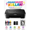 Canon Pixma E414 Fotokopi + Tarayıcı Çok Fonksiyonlu Yazıcı ( Dolan Kartuşlu )