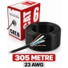 CAT6 305 Metre 23AWG Siyah Ethernet LAN Ağ Kablosu