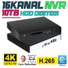 J-TECH 4K 16 Kanal Network Video 8MP 10TB XMeye NVR IP Kamera Güvenlik Kayıt Cihazı