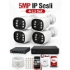 J-TECH 5MP Sesli 4 Lü 6066 iP Renkli Gece Görüşlü 500GB Akıllı Güvenlik Kamera Seti – Yüz ve Araç Tanıma
