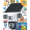 MPIA Aurora 3 Kameralı 4G 6MP 4K Sim Kart Hediyeli Güneş Panel 4 Lens Solar 12000mAH Alarmlı Mikrofon 360 PTZ Türkçe Uygulama Güvenlik Kamera