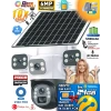 MPIA Aurora 3 Kameralı 4G 6MP 4K Sim Kart Hediye Güneş Panel 4 Lens Solar 12000mAH Alarmlı Mikrofon 360 PTZ Türkçe Uygulama Güvenlik Kamera