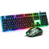 Runix RN-3412 RGB Işıklı Gökkuşağı Zemin Aydınlatmalı USB Oyuncu Klavye ve Mouse Seti TR Q