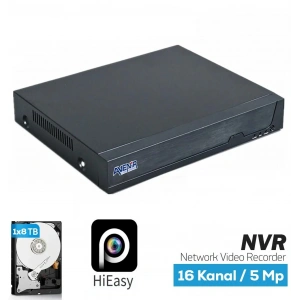 16 Kanal 5 MP’e Kadar 1×8 TB HDD NVR Kayıt Cihazı AV-NVR16H