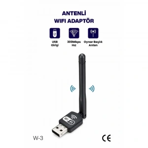 Concord W-3 600Mbps Mini WiFi USB Adaptör 5dB Antenli Wireless Alıcı