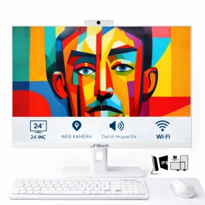 J-TECH Alpha i3 6100 16GB RAM 256GB SSD 24 Pivot - Webcam - WiFi All in One Bilgisayar