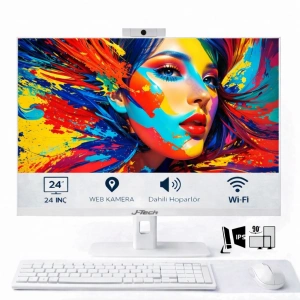 J-TECH EcoLine i3 2100 8GB RAM 256GB SSD 24 Pivot - Webcam - WiFi All in One Bilgisayar