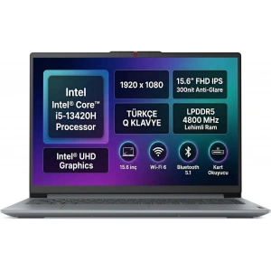 Lenovo IdeaPad Slim 3 15IRH8 Intel Core i5-13420H 8GB 512GB SSD 15.6 FHD Freedos Laptop, Notebook 83EM00C7TR