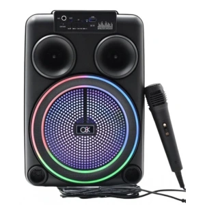 Platoon PL-8108 BT USB SD AUX 8 İNÇ Mikrofonlu Anfi Yüksek SES Taşınabilir RGB Işıklı Hoparlör