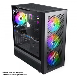 4 RGB Fanlı ARGB Mesh E-ATX Gaming Kasa | USB 3.0 | PSU Yok