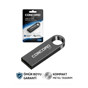 CONCORD CU32 32GB USB 2.0 Metal Gövde Flash Bellek