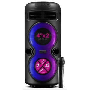 Maxron Mxboom BT USB SD AUX 8 İNÇ Mikrofonlu Anfi Yüksek SES Taşınabilir RGB Işıklı Hoparlör